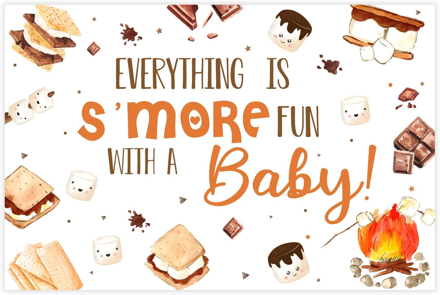 Sursurprise Baby Shower S'Mores Backdrop - Campfire Party Fun!