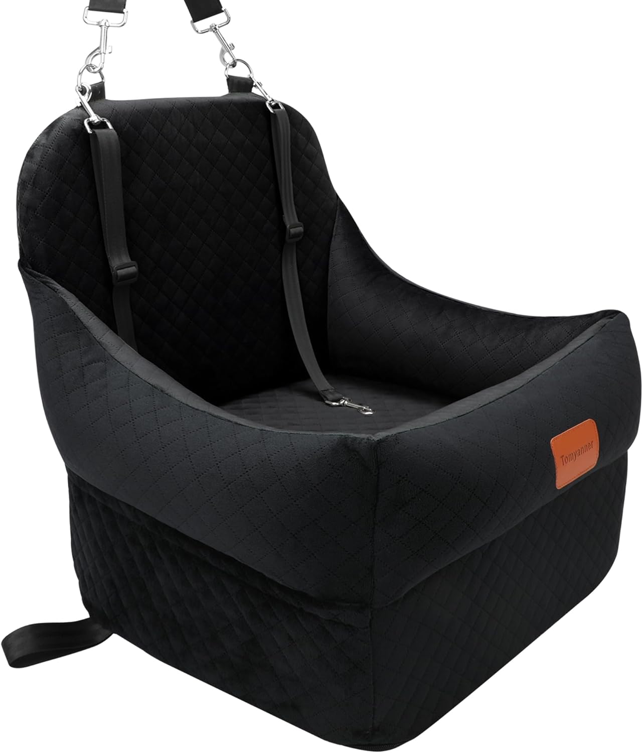 Dog Car Seat Booster for Small Dogs with Safety Leashes and Comfort