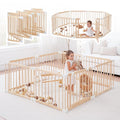 Wooden Playpen & Play Yard 67 x 67 in - Foldable Safe Baby Fence