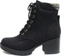 Soda Single Lug Sole Chunky Heel Combat Ankle Boot - Stylish Everyday