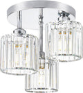 Crystal Ceiling Light Fixture Semi Flush Mount - Clear Crystal Glow