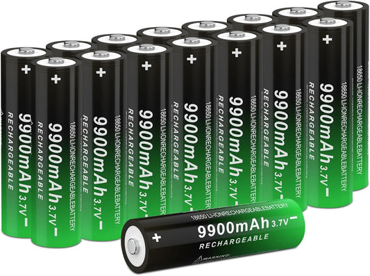 Long-lasting 9900mAh 18650 Battery Pack for Flashlight - 16 Pack