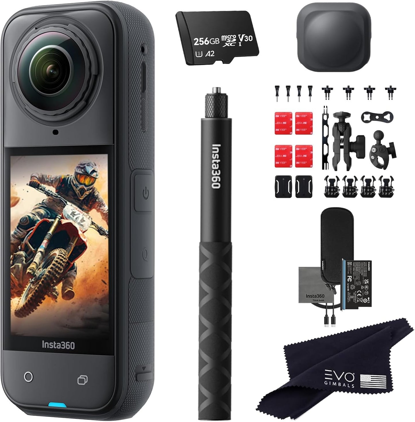 Insta360 X5 Motorcycle Bundle - 8K Waterproof 360 Action Camera