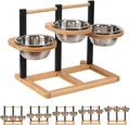 Elevated Dog Bowl with 3 Bowls - 5 Height Adjustable Raised Feeder