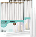 BOLSIUS 60 Count White Taper Candles 10 in - Long Burn Drapeless