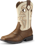 Rollda Boys Cowboy Boots Kids Western Square Toe Boots (Style TW8M)