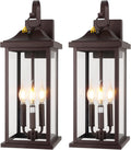 2-Pack 23 Dusk to Dawn Outdoor Wall Lanterns - Extra Large Bronze