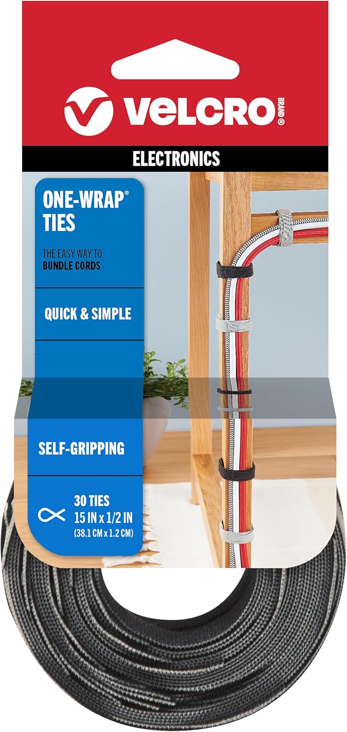 Strong & Reusable Wire Ties | VELCRO Brand | 30 Pack
