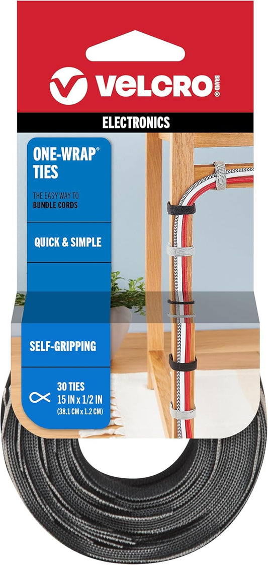 Strong & Reusable Wire Ties | VELCRO Brand | 30 Pack