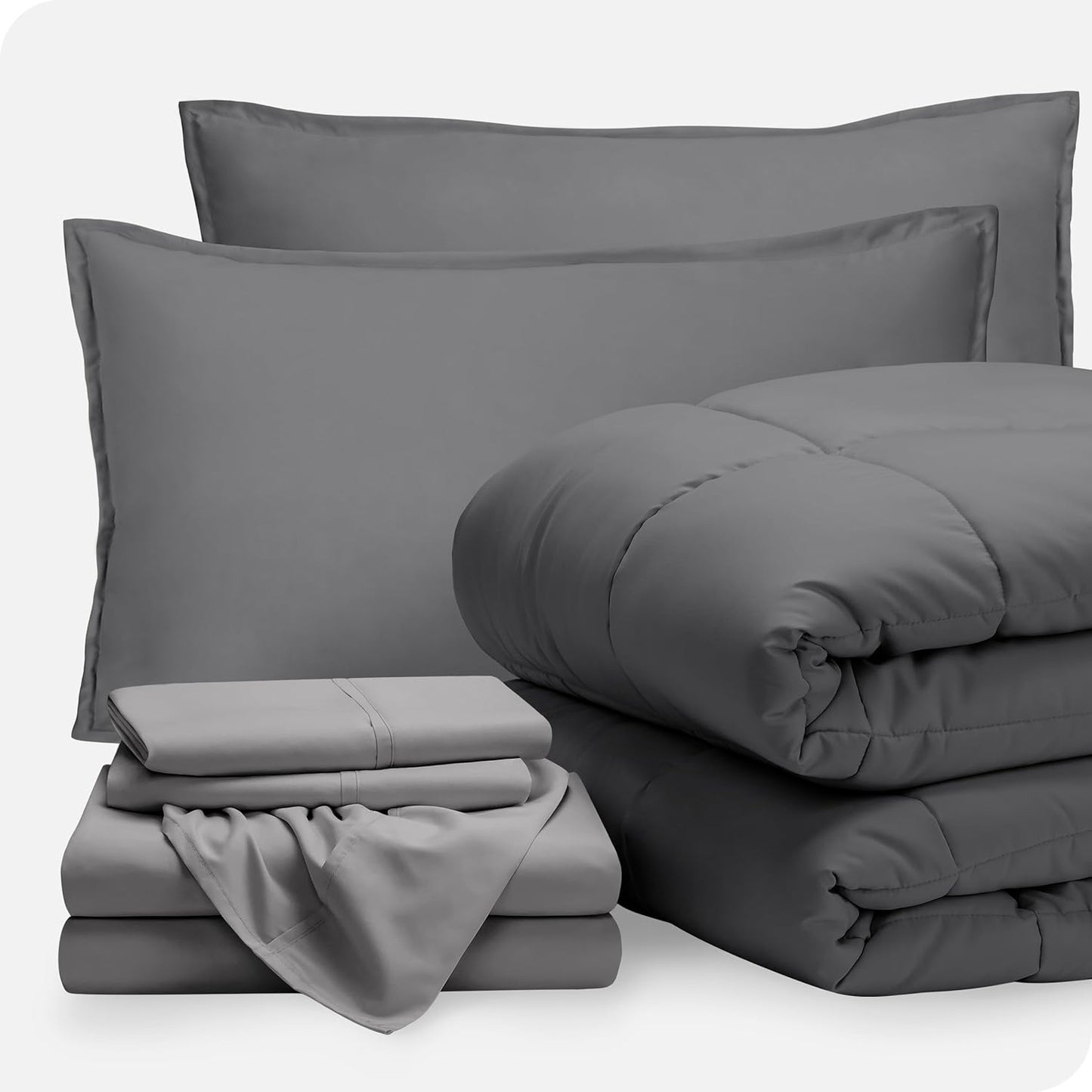 Bare Home Bed-in-A-Bag 7 Piece Comforter Set for Full Size