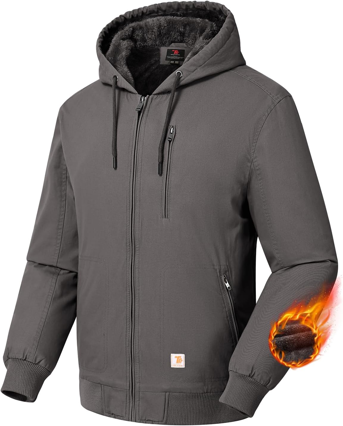 BGOWATU Insulated Hooded Winter Work Jacket