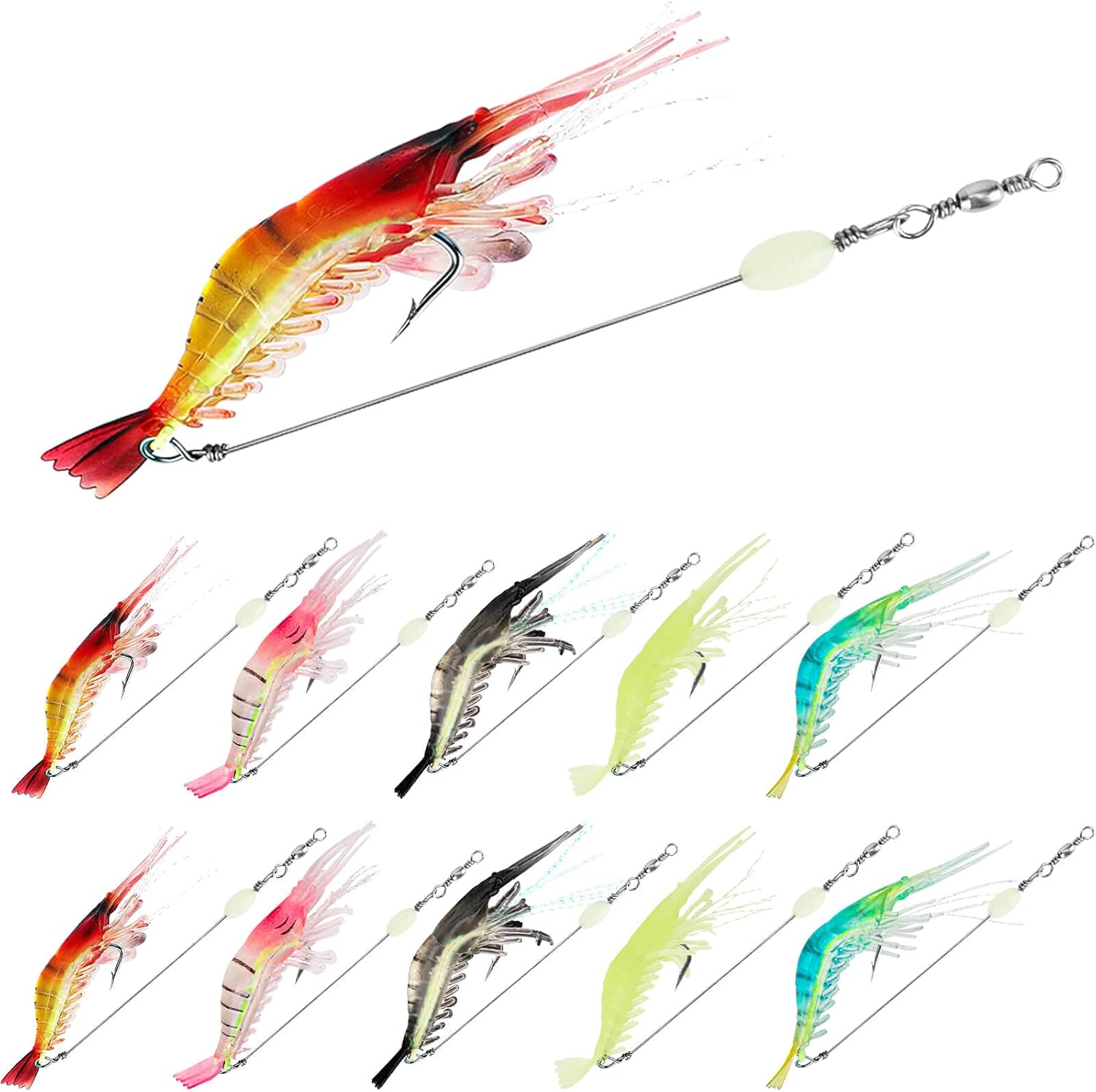 Luminous Shrimp Baits Set - Ultimate Fishing Tackle