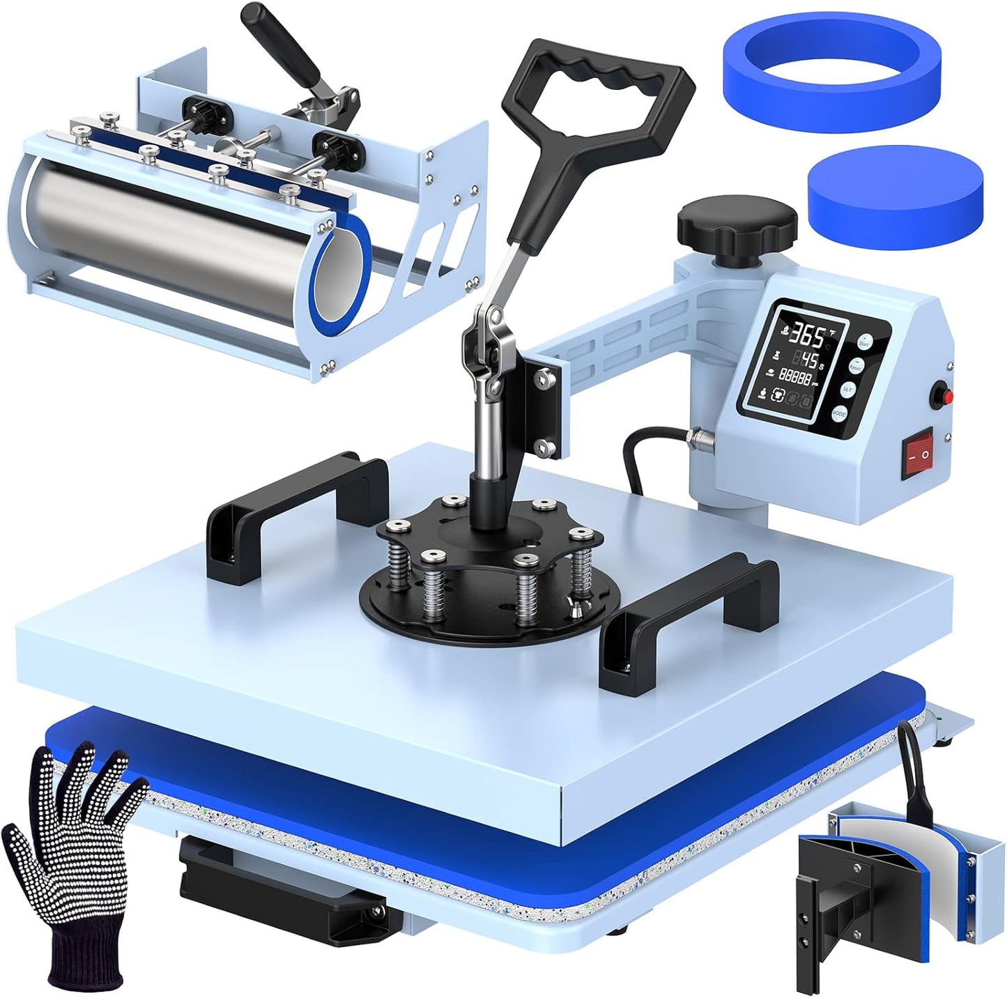 Pro 15x15 Heat Press with Tumbler Attachment for DIY Gifts