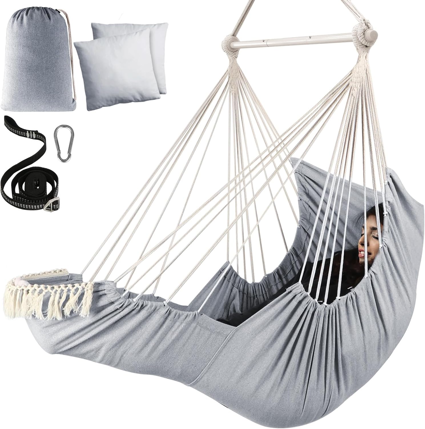 Chihee Hammock Chair with Foot Rest and Cushions for Comfort