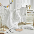 AIKASY Ruffled Shabby Crib Bedding Set for Girls - Quilted Comfort