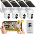 CKK 2.5K Solar Security Camera System 4pcs - Wire-Free PTZ