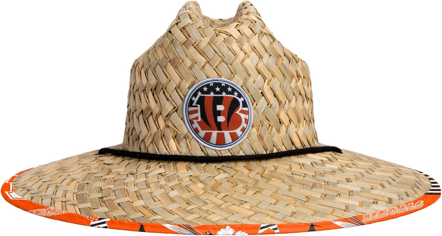 FOCO Men's NFL Team Logo Floral Lifeguard Beach Straw Hat