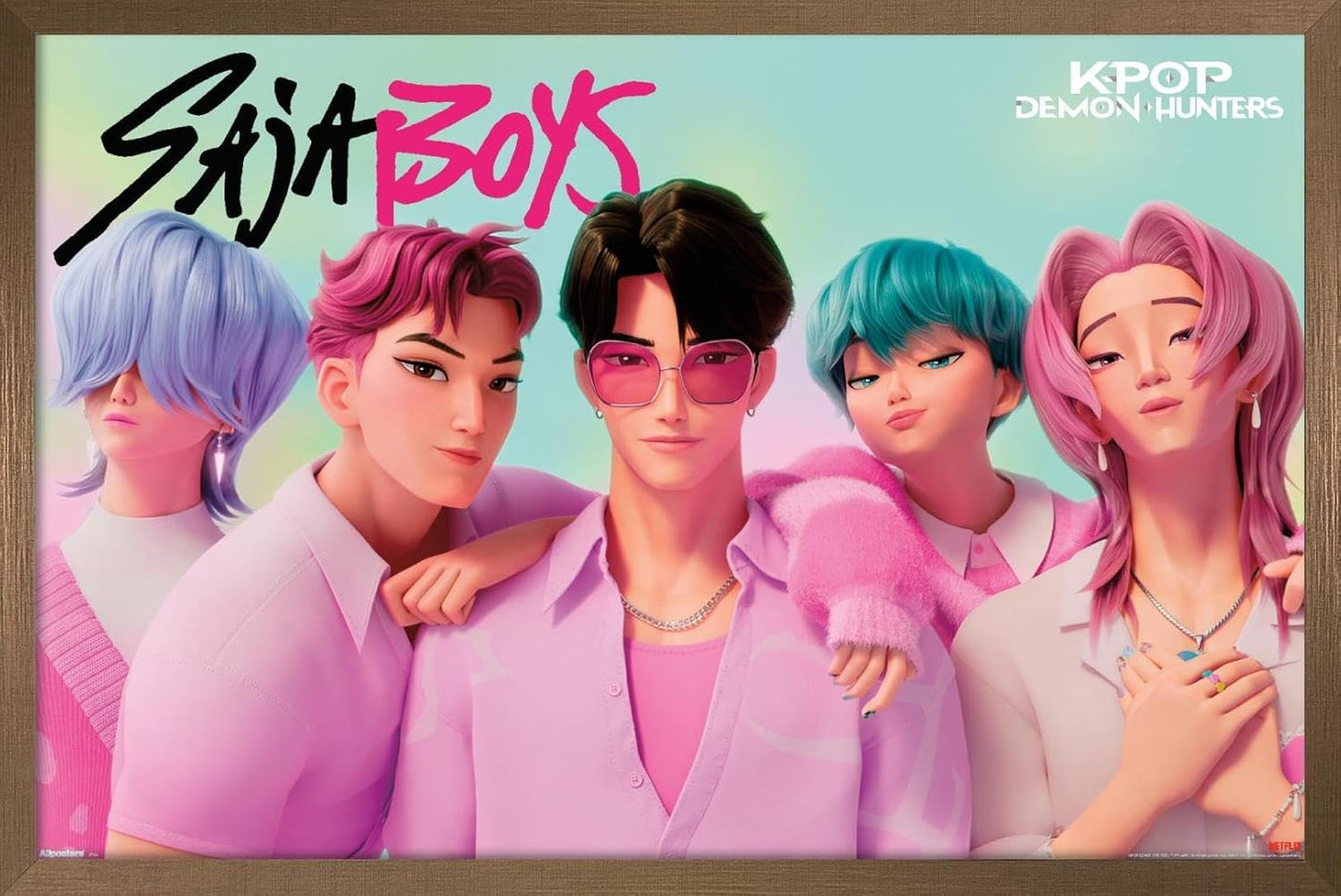 Netflix KPop Demon Hunters Saja Boys Wall Poster with Frame