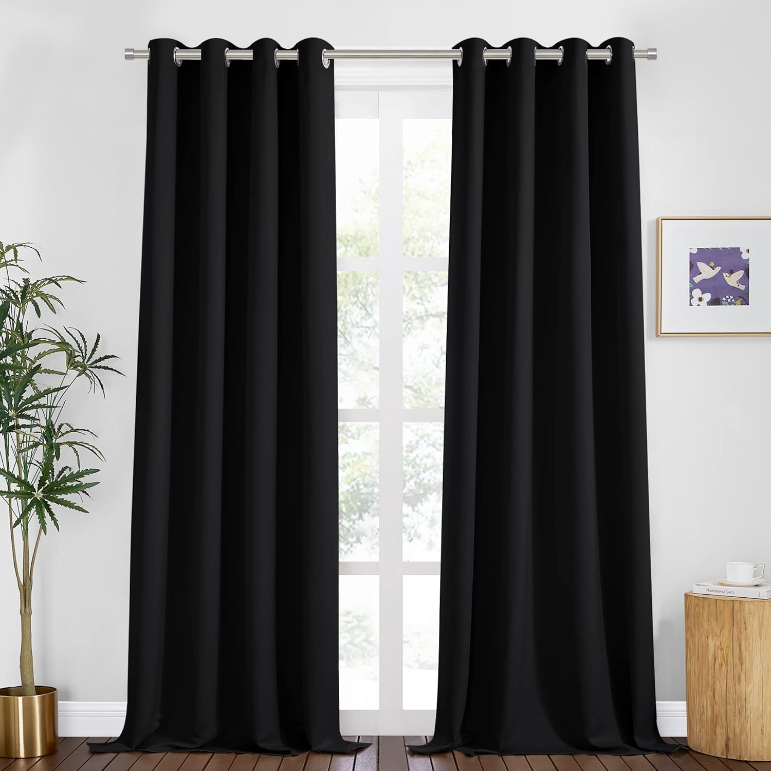 PONY DANCE Blackout Curtains for Bedroom - Noise Reduction Drapes