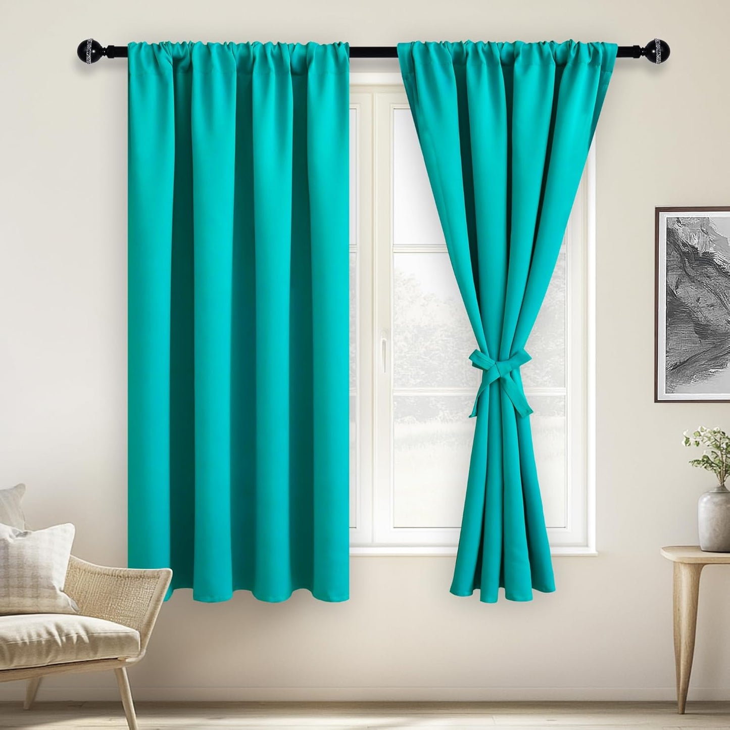 JIUZHEN Blackout Curtains for Bedroom Thermal Insulated Privacy