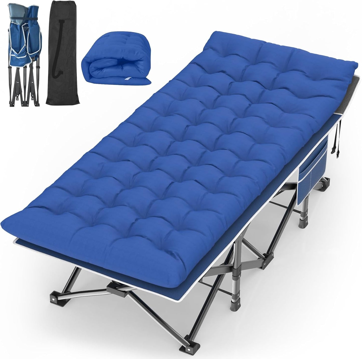 Suteck XXL Folding Camping Cot for Adults - Heavy Duty Comfort