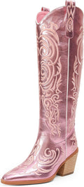 Cowgirl Boots Knee High Pointed Toe Block Heel - Western Style iiimmu