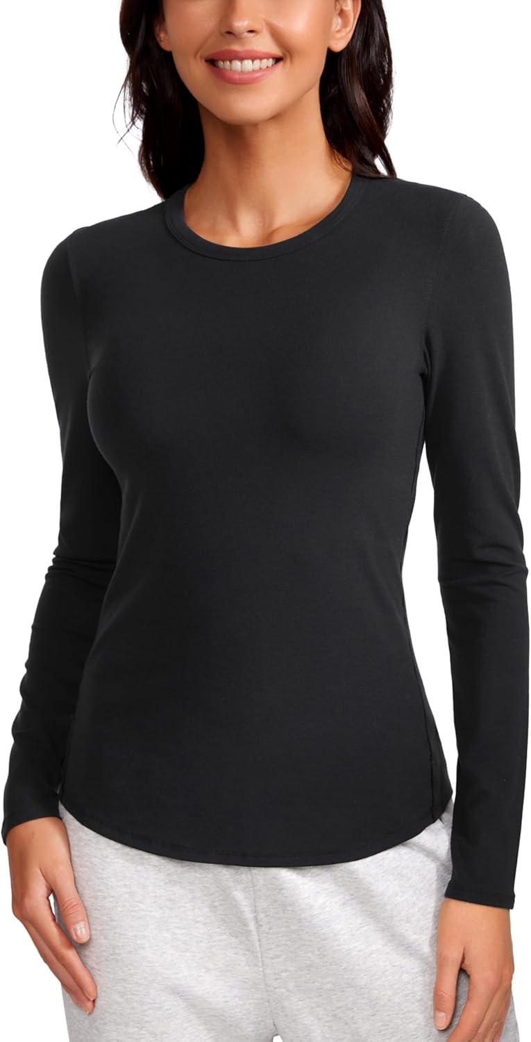 CRZ YOGA Slim Fit Crewneck Tee for Fall