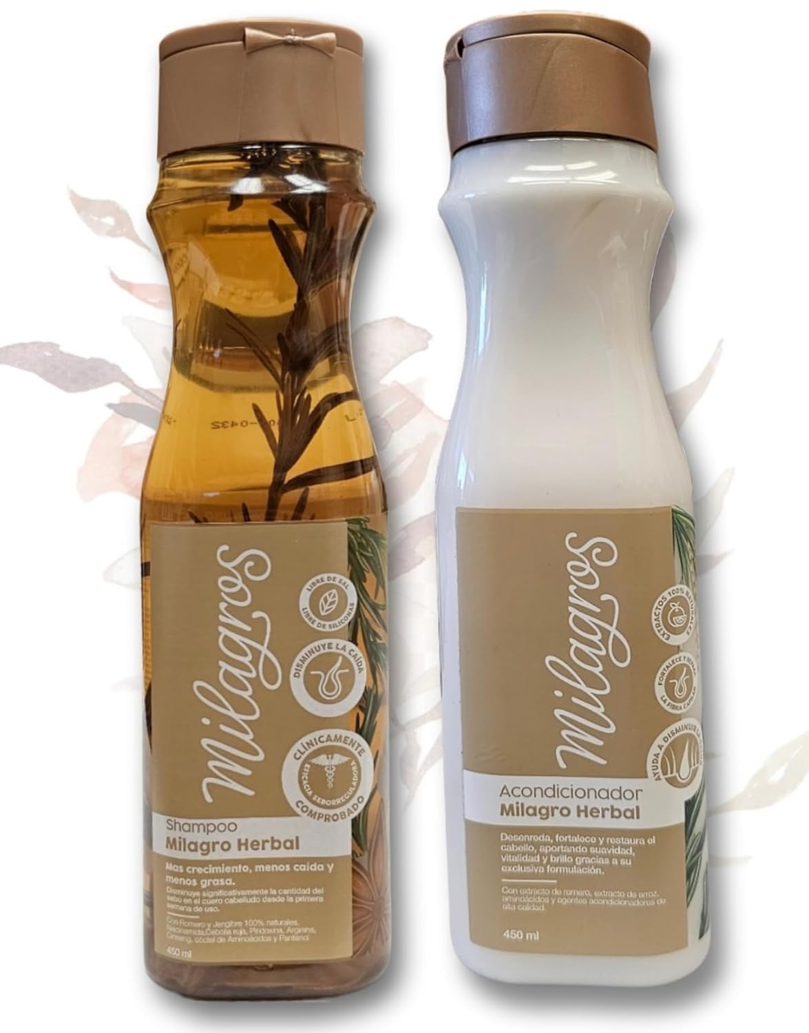 Milagros Shampoo y Acondicionador Herbal para el Crecimiento