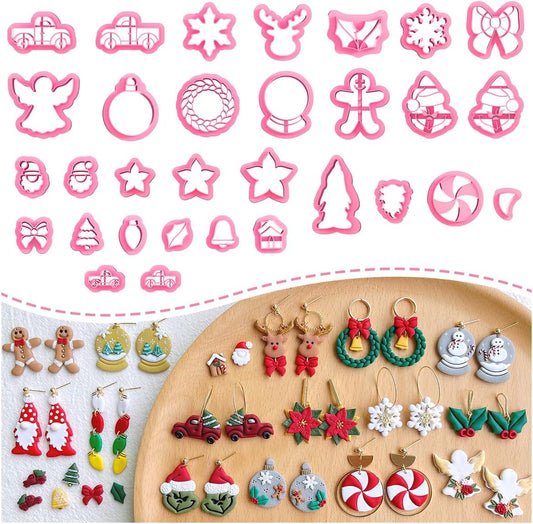 Keoker Christmas Clay Cutters for Creative Earring Making Fun