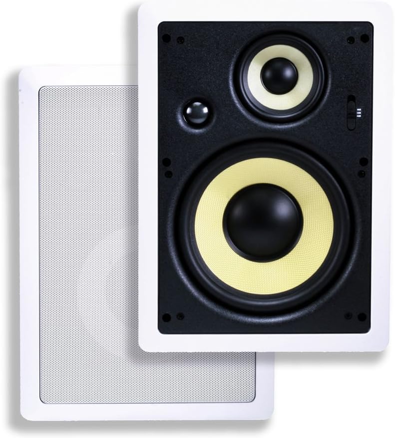 Monoprice 3-Way Fiber In-Wall Speakers for Immersive Sound