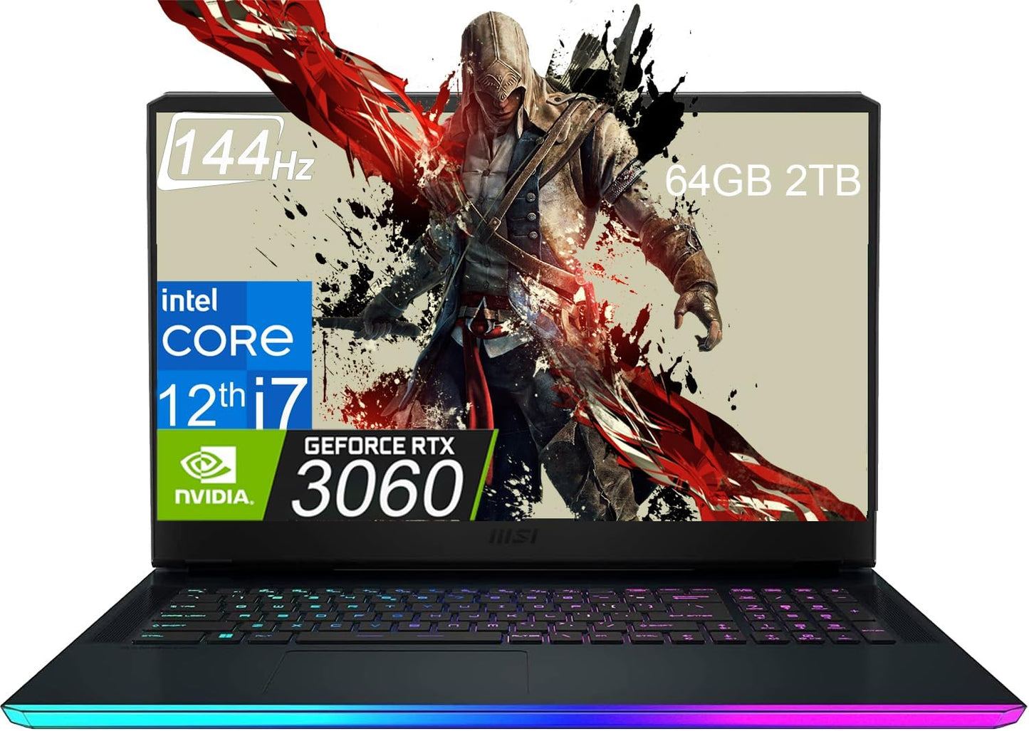 MSI GE76 Raider: Intel 12th Gen Gaming Laptop - 144Hz Display, 64GB RAM, 2TB SSD