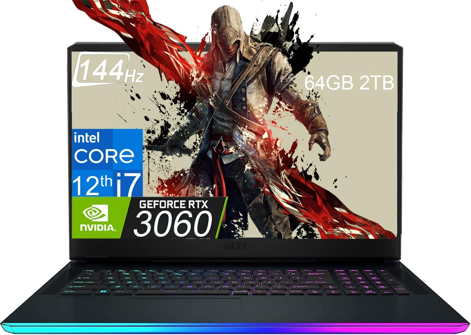 MSI GE76 Raider: Intel 12th Gen Gaming Laptop - 144Hz Display, 64GB RAM, 2TB SSD