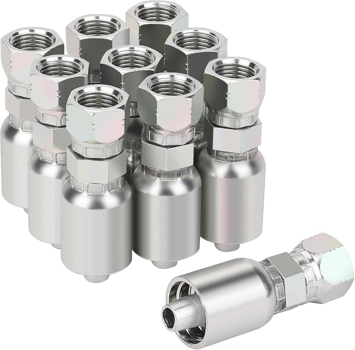 3/8 Hose x 3/8 JIC Female Swivel Hydraulic Crimp Fittings Set