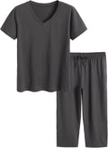 Latuza Women's Cotton Pajamas Set Tops and Capri Pants - Soft 2-Piece