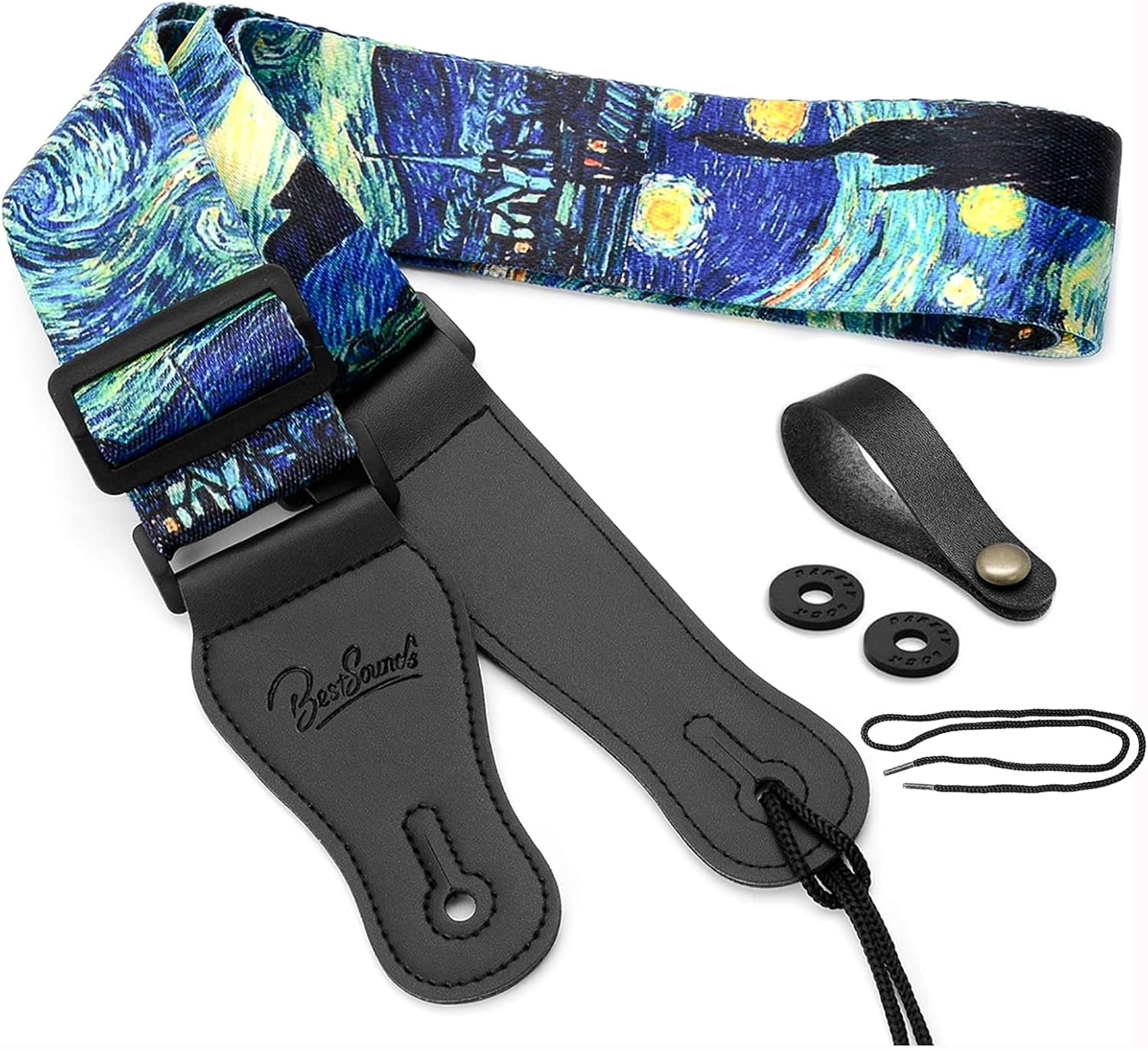 Starry Night Guitar Strap Set - Secure & Stylish