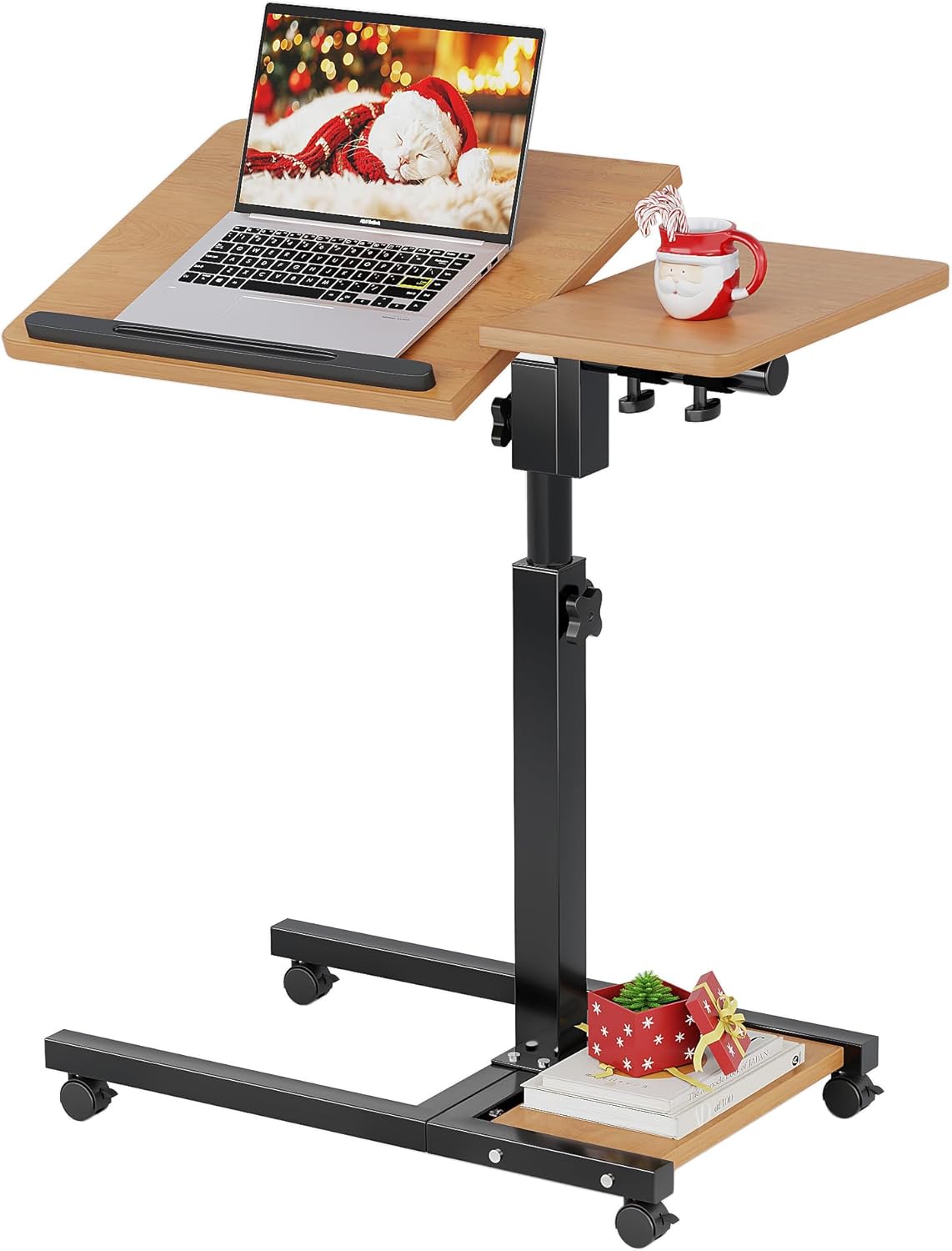 Mobile Height Adjustable Laptop Desk with Mouse Pad for Comfort