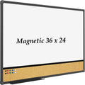 Magnetic Whiteboard & Cork Board Combination 36 x 24 - Dual Function