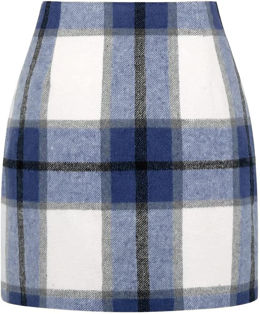 IDEALSANXUN Womens High Waist Plaid Skirt for Stylish Looks