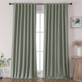 Joydeco Linen Blackout Curtain Set - 120 Inch Thermal Drapes