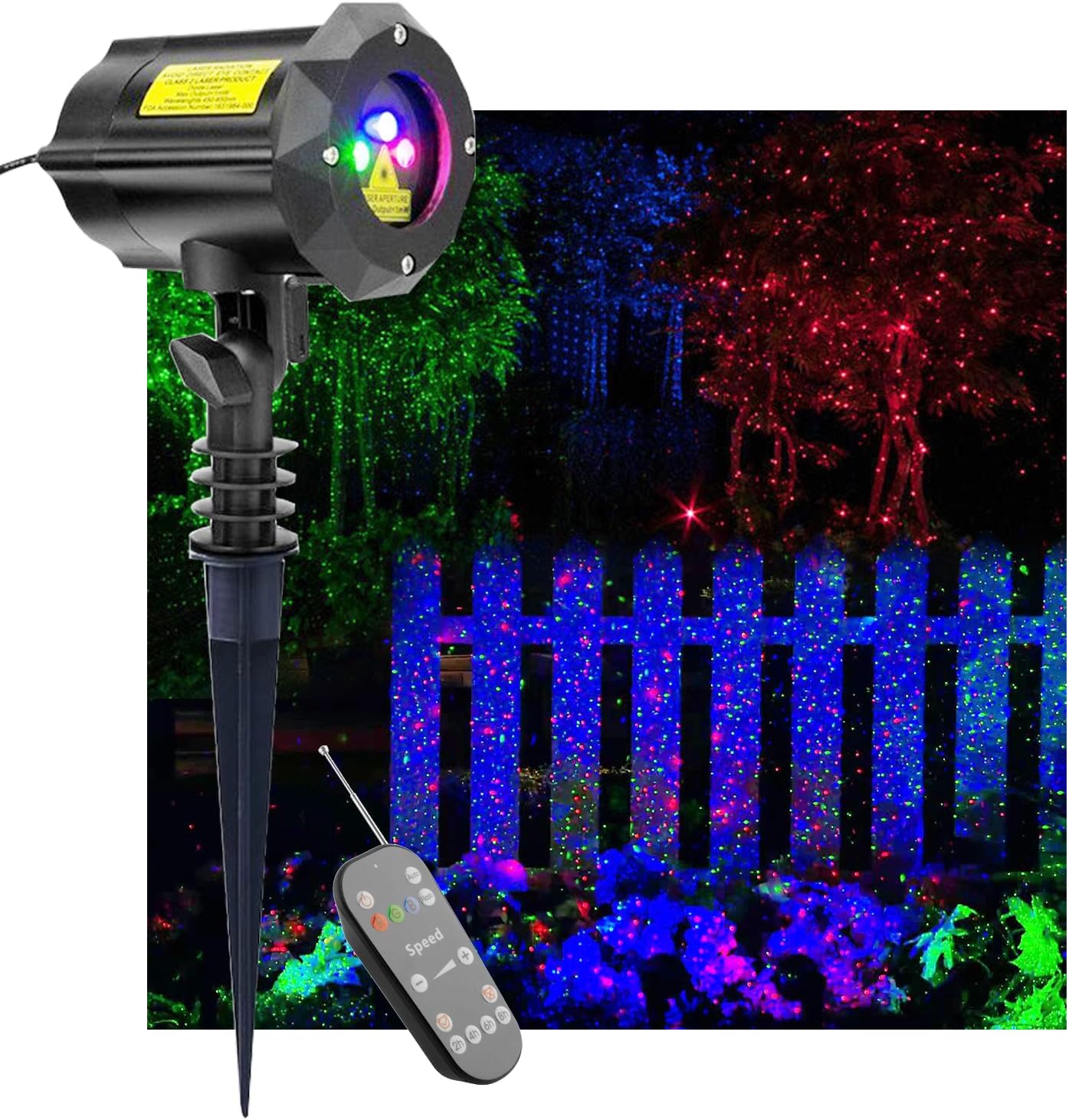 LEDMall 3-Color Christmas Laser Lights w/ Remote