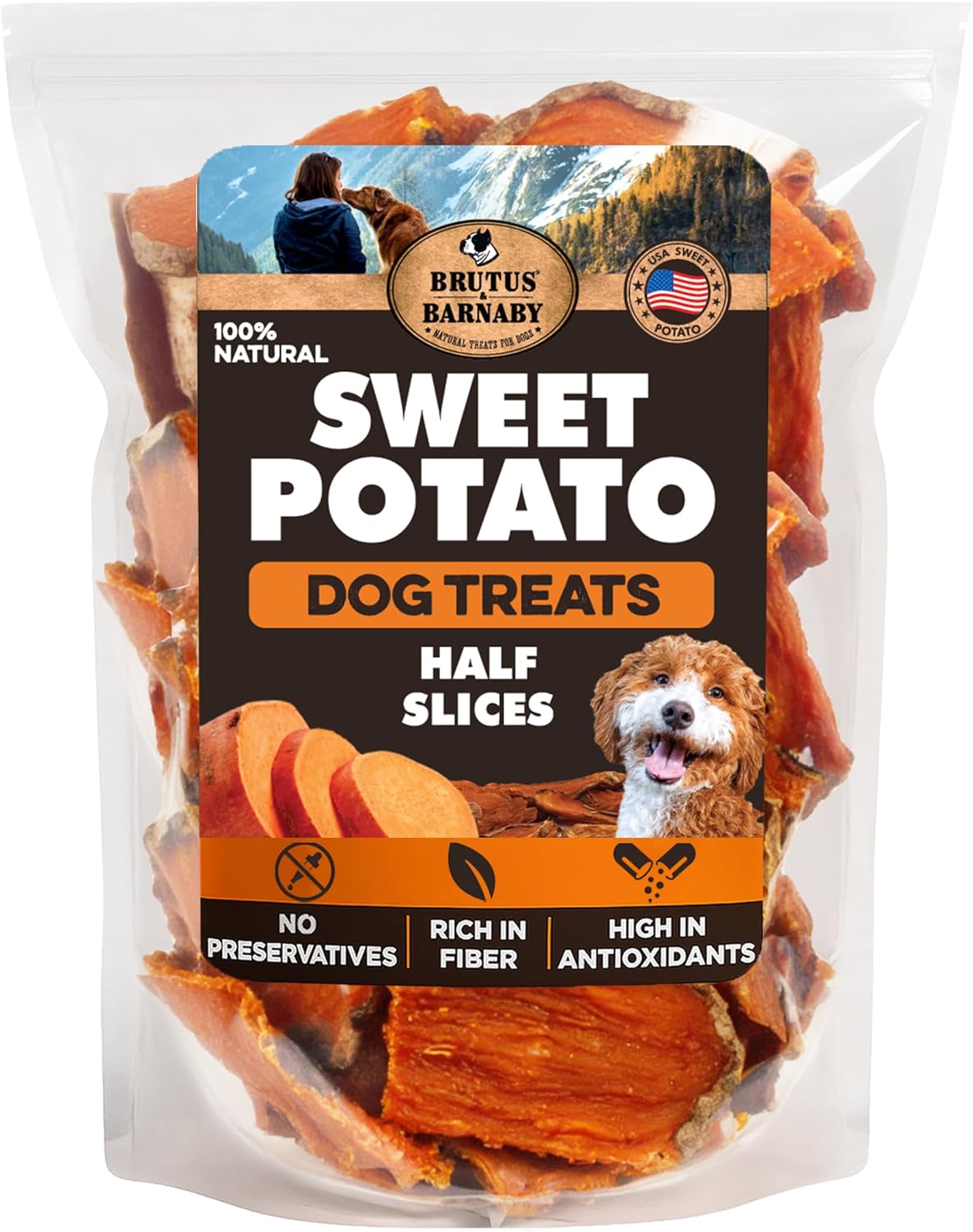 BRUTUS & BARNABY Sweet Potato Dog Treats for Sensitive Stomachs