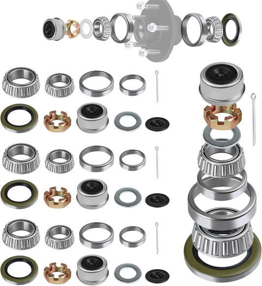 4Set Trailer Hub Bearings Kits for 3500LB Spindle Boat Trailers