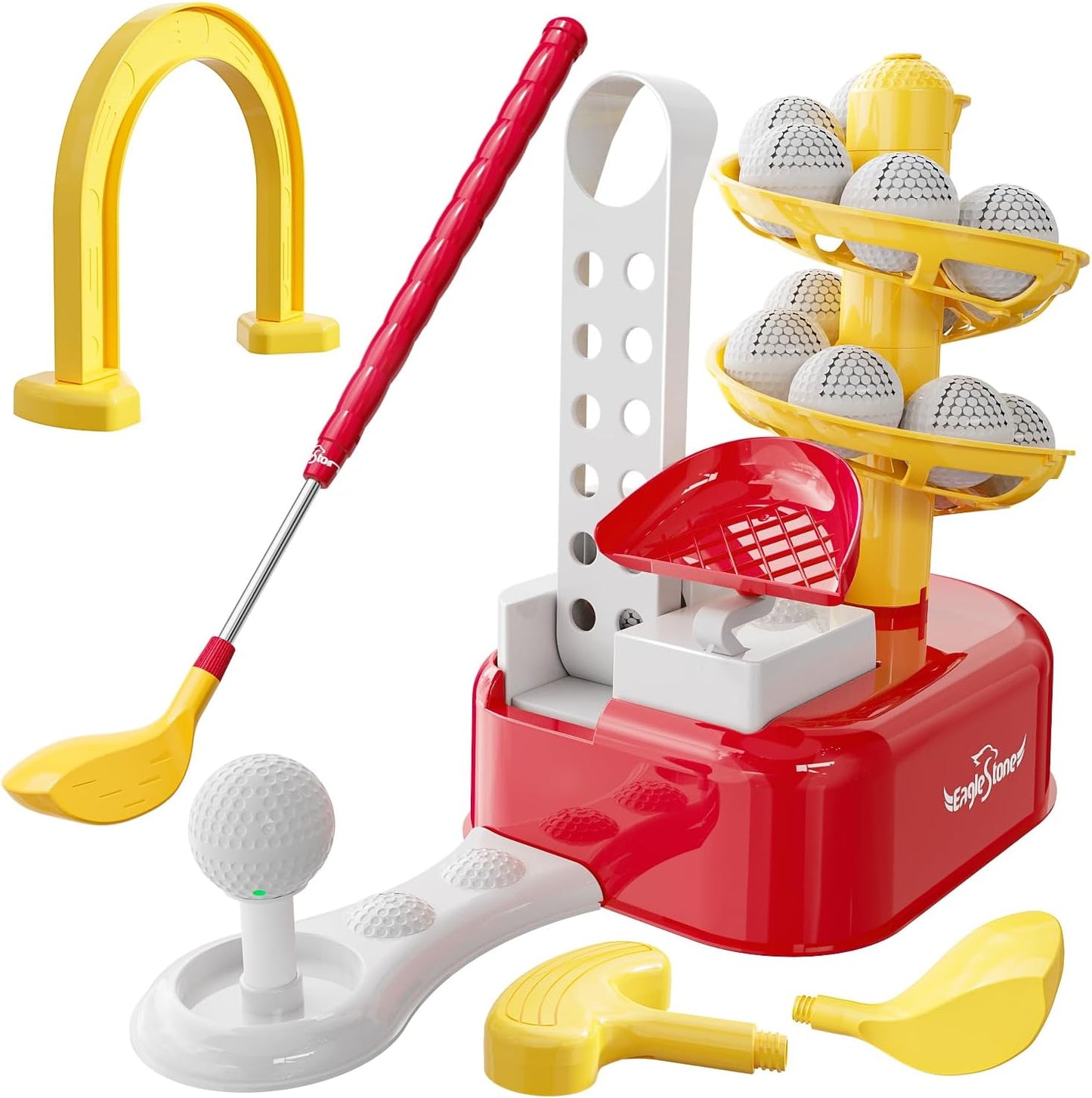 EagleStone Toddler Golf Set with Foot Pedal Launcher for Kids