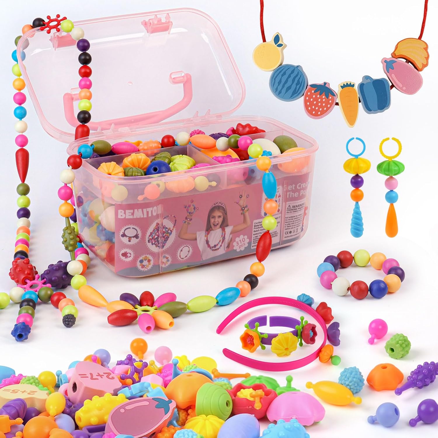 Pop Beads Jewelry Making Kit for Creative Girls Aged 3-7