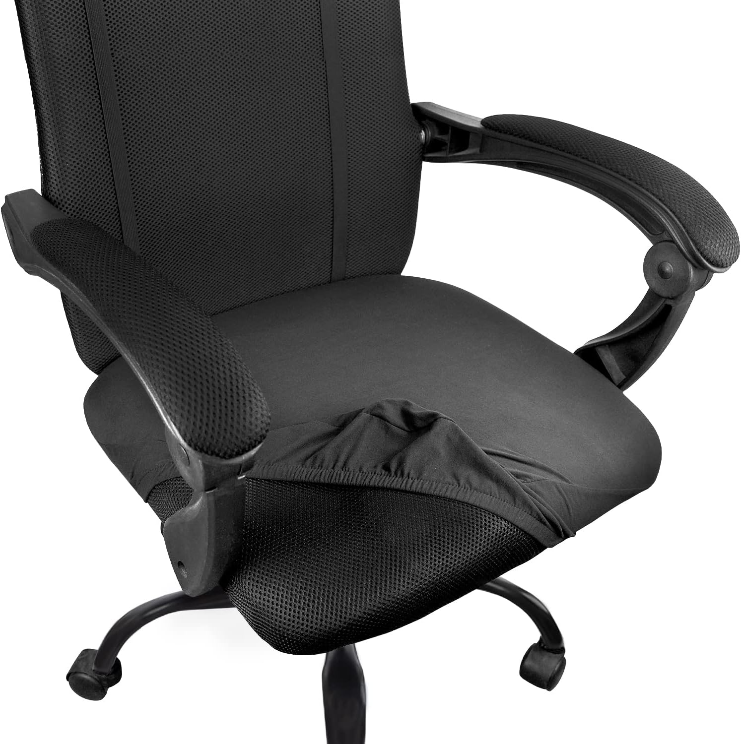 Thyores 2 Pcs Black Chair Seat Covers - Washable & Anti-Dust
