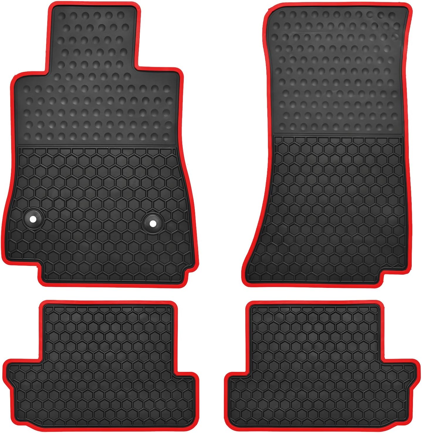 Custom Fit Car Floor Mats for Chevy Camaro 2016-2025 Full Black Red