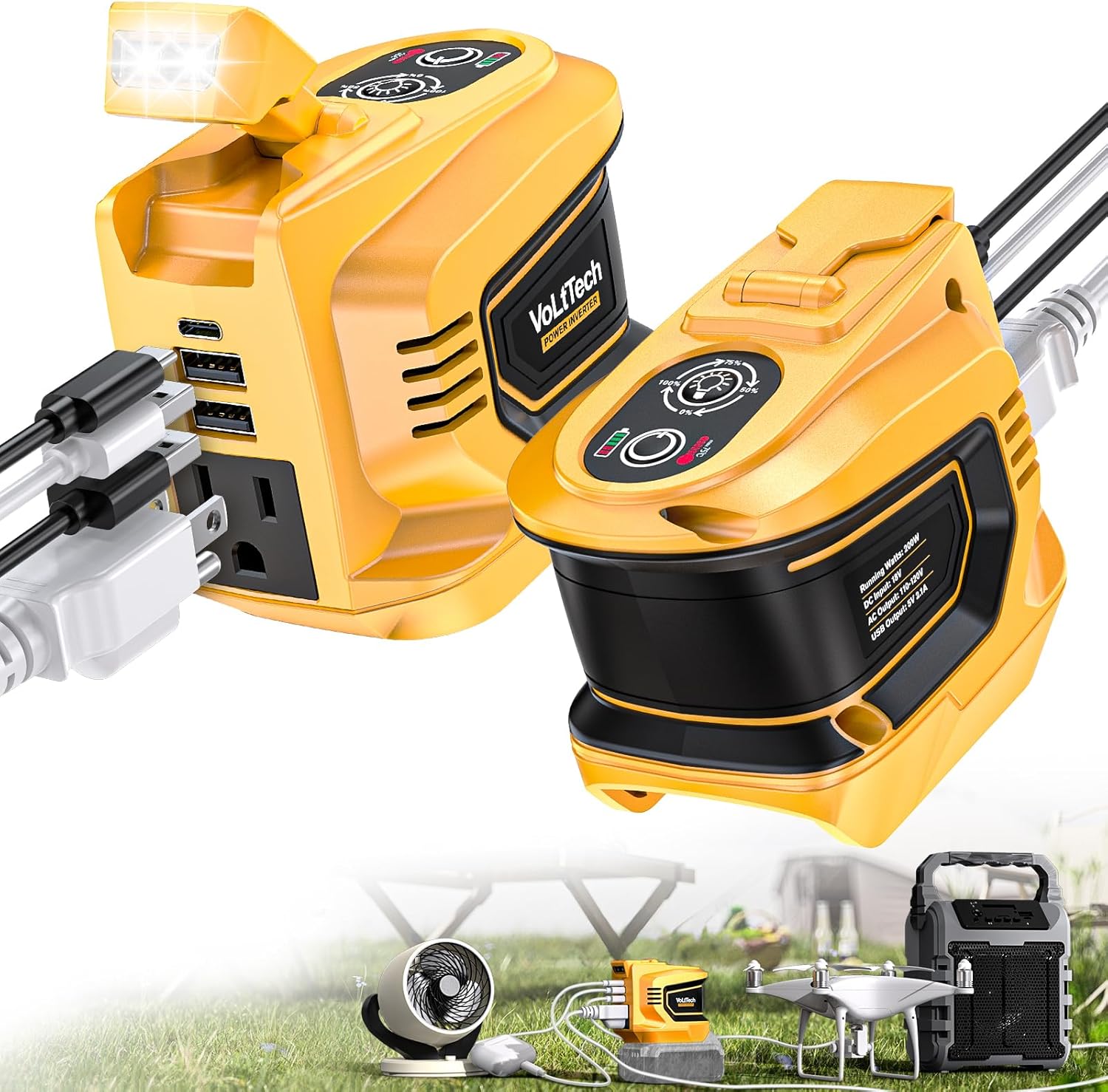 200W Power Inverter for Dewalt 18V/20V Batteries - VoLtTech