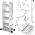 LUISLADDERS 15.5FT Folding Multi-Purpose Aluminium Ladder - Versatile