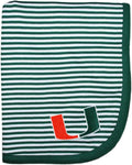 Miami Hurricanes Striped Baby and Toddler Blanket - Soft & Durable