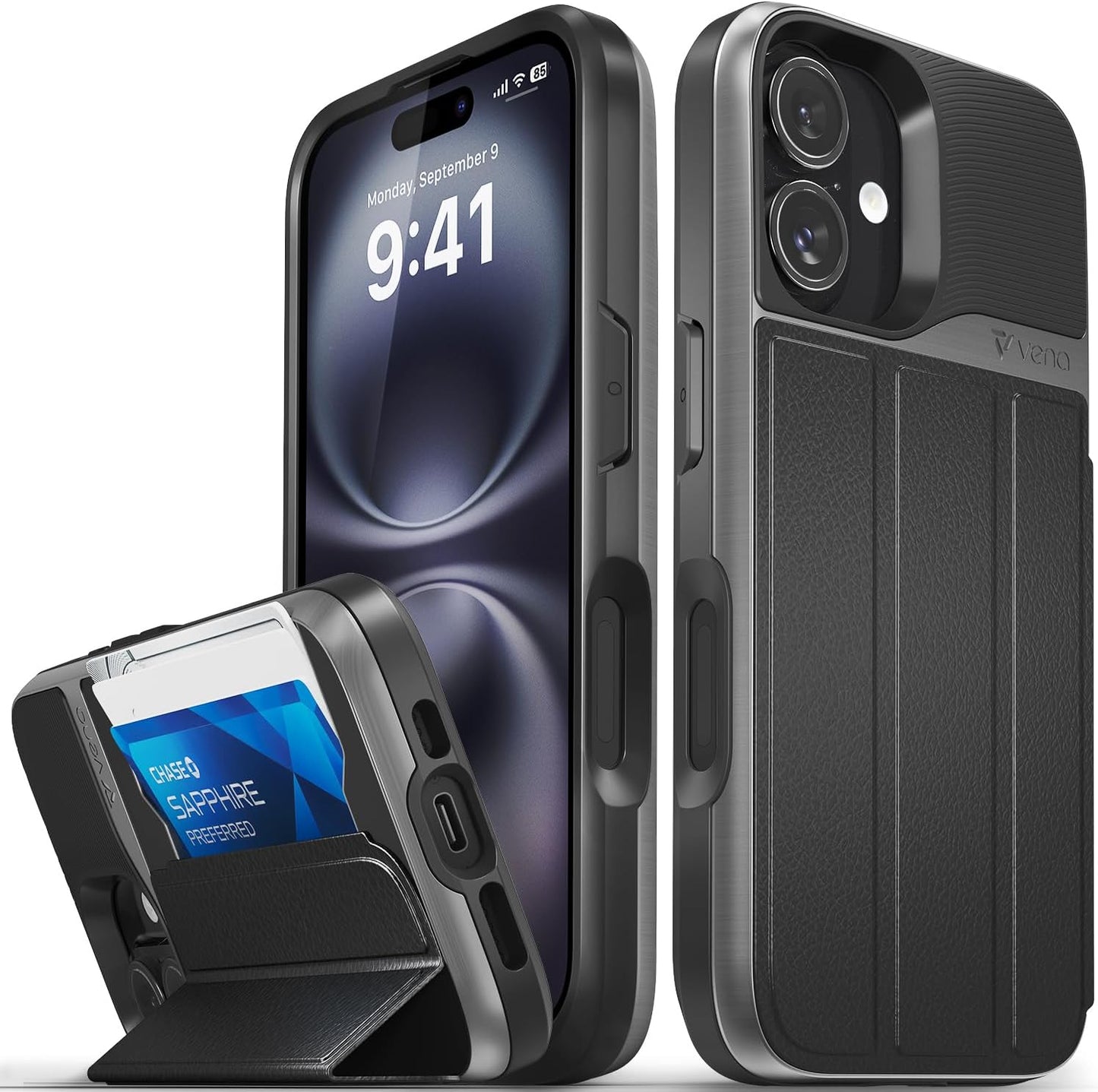 VENA vCommute iPhone 16 Wallet Case with Military Grade Protection